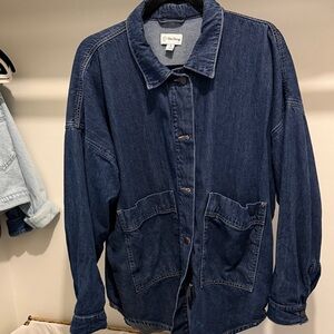 The Drop Pilar Long Denim Shirt Jacket